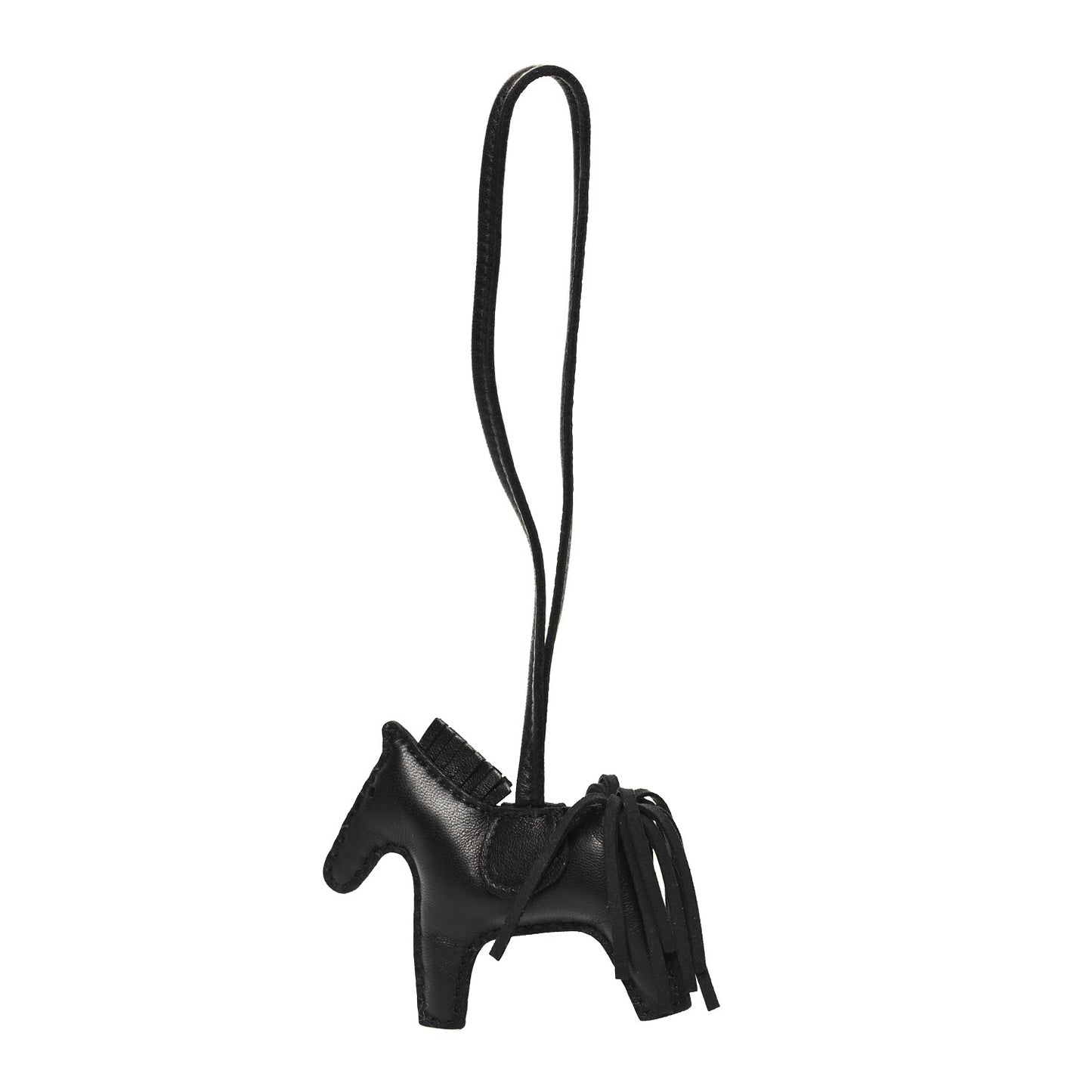 Milo Lambskin Grigri Rodeo Horse Bag Charm PM So Black