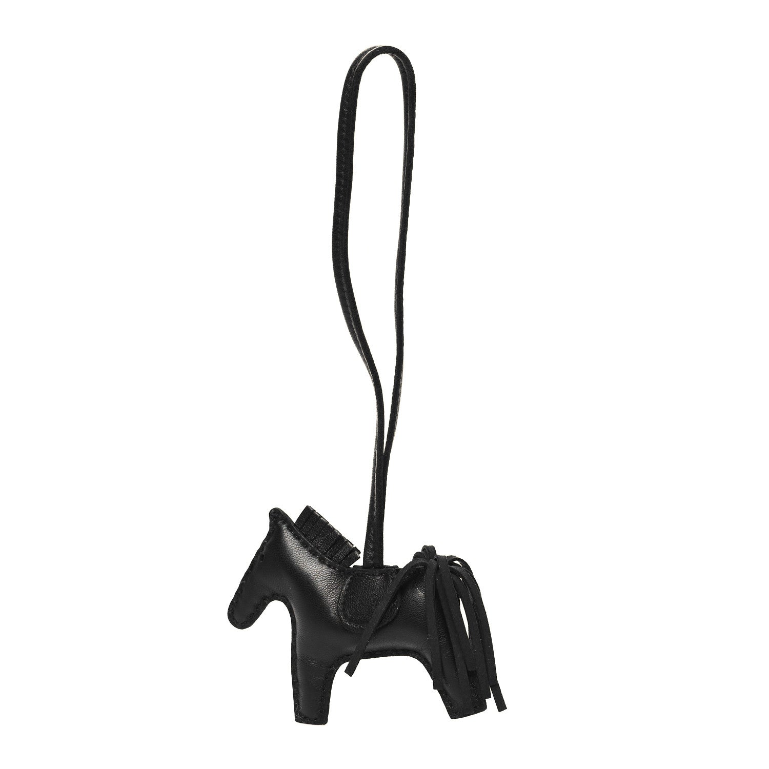 Hermes Milo Lambskin Grigri Rodeo Horse Bag Charm PM So Black 1 of 3