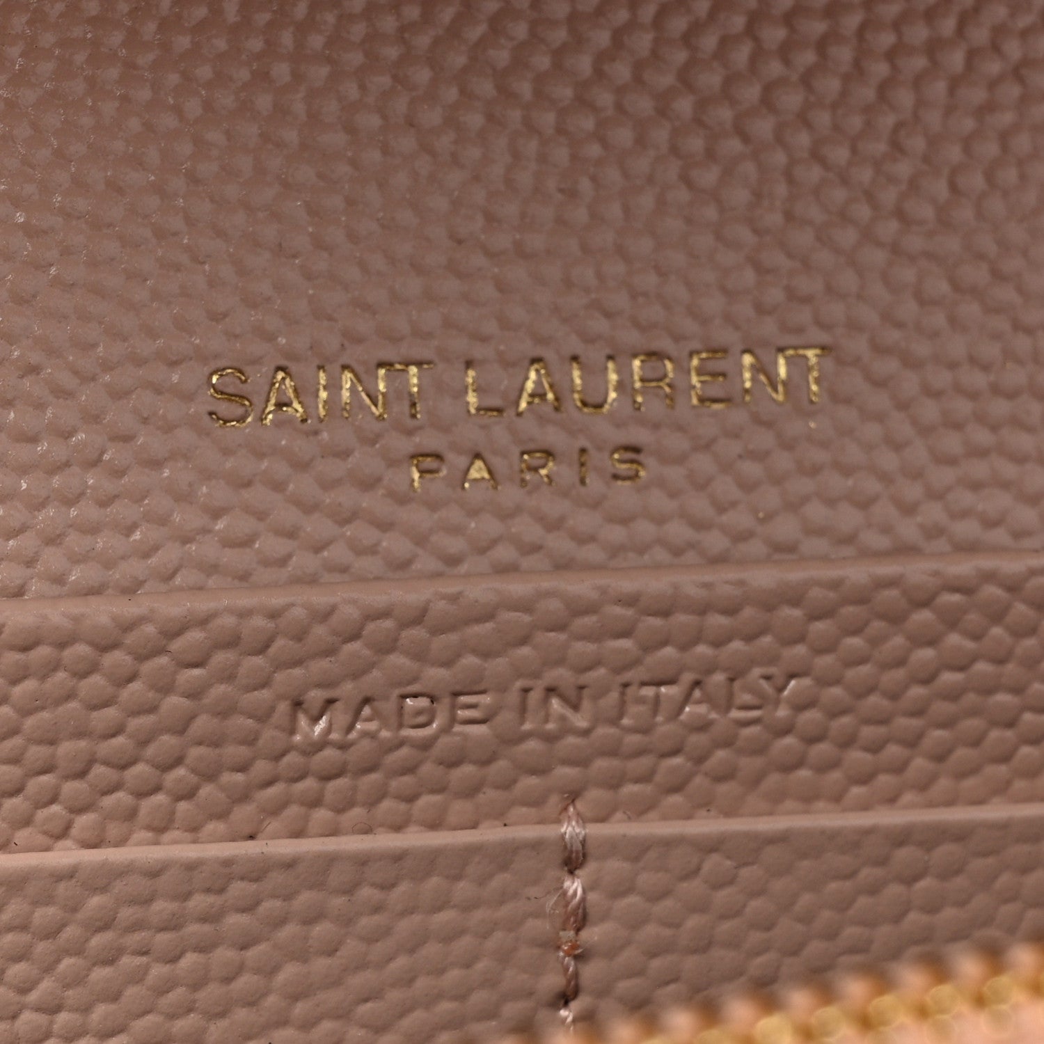 Saint Laurent Grain De Poudre Matelasse Chevron Monogram Chain Wallet Pale Pink 8 of 9