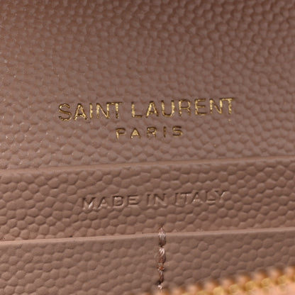 Saint Laurent Grain De Poudre Matelasse Chevron Monogram Chain Wallet Pale Pink 8 of 9