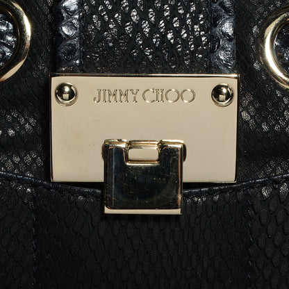 Jimmy Choo Snake Embossed Leather Ramona Black 8 of 9