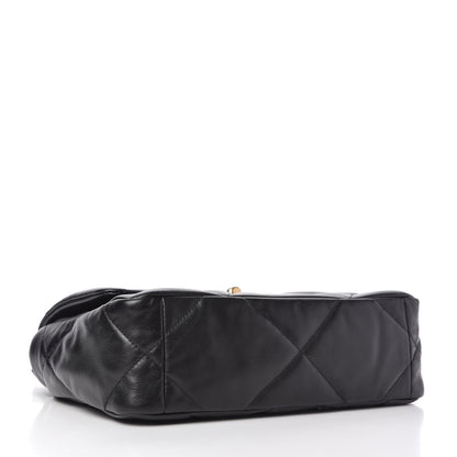 Chanel Shiny Goatskin Quilted Medium Chanel 19 Flap Black 4 of 11
