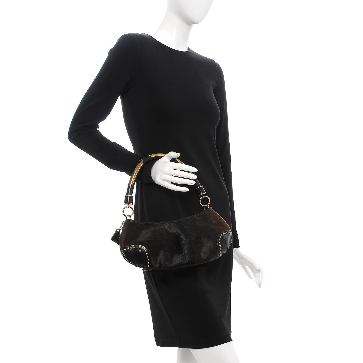 Burberry Prorsum Calf Hair Studded Shoulder Bag 3 of 9