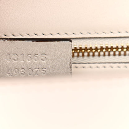 Gucci Calfskin Embroidered Medium Sylvie Top Handle Bag White 7 of 11