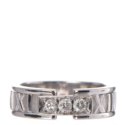 Tiffany 18K White Gold Diamond Atlas Ring 49.5 5 1 of 5
