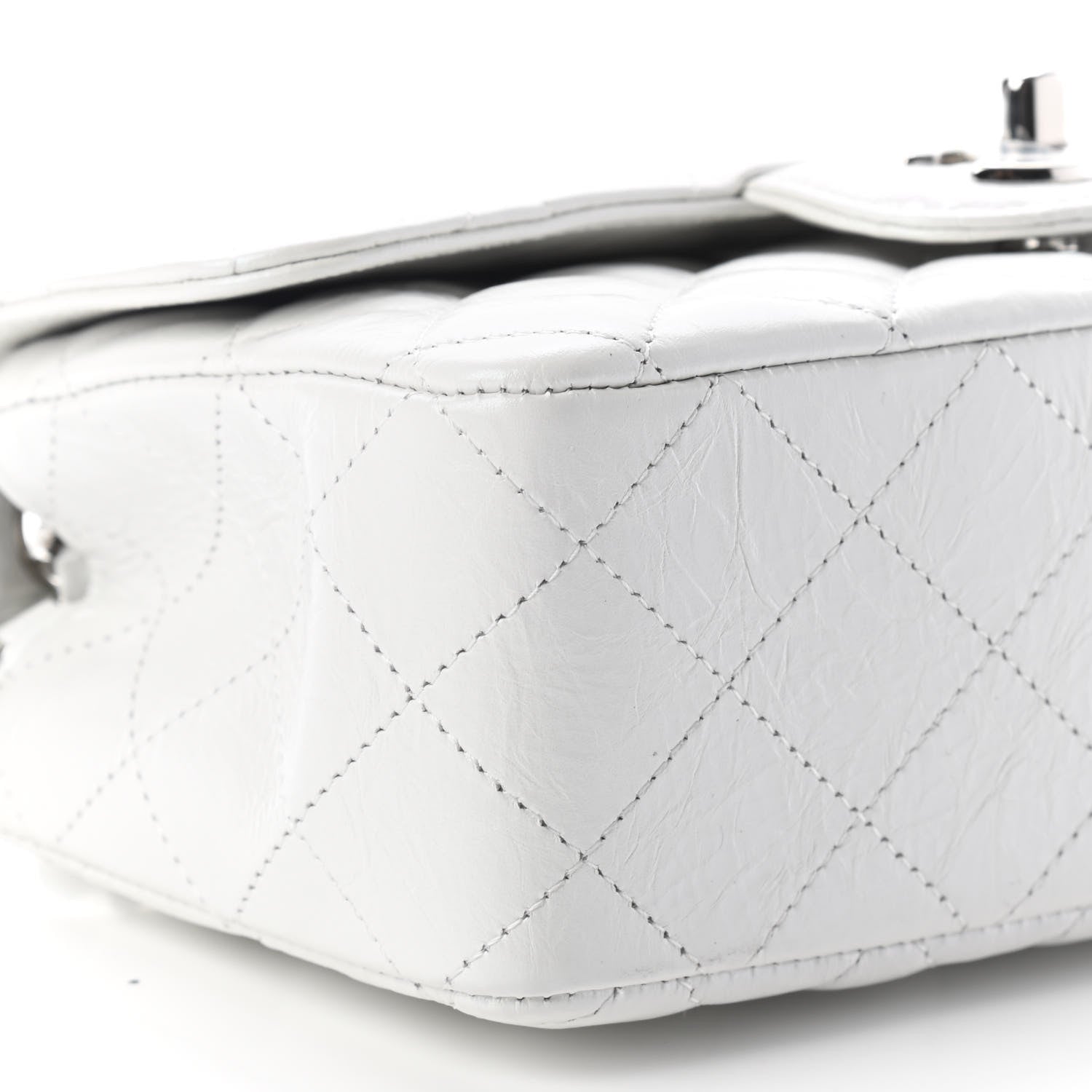 Chanel Calfskin Quilted Mini Rectangular Flap White 7 of 8