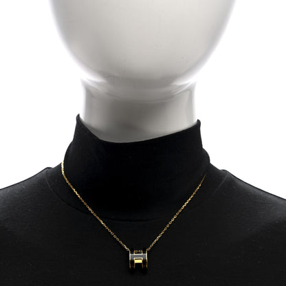 Hermes Lacquered Gold Pop H Pendant Necklace Black 2 of 5