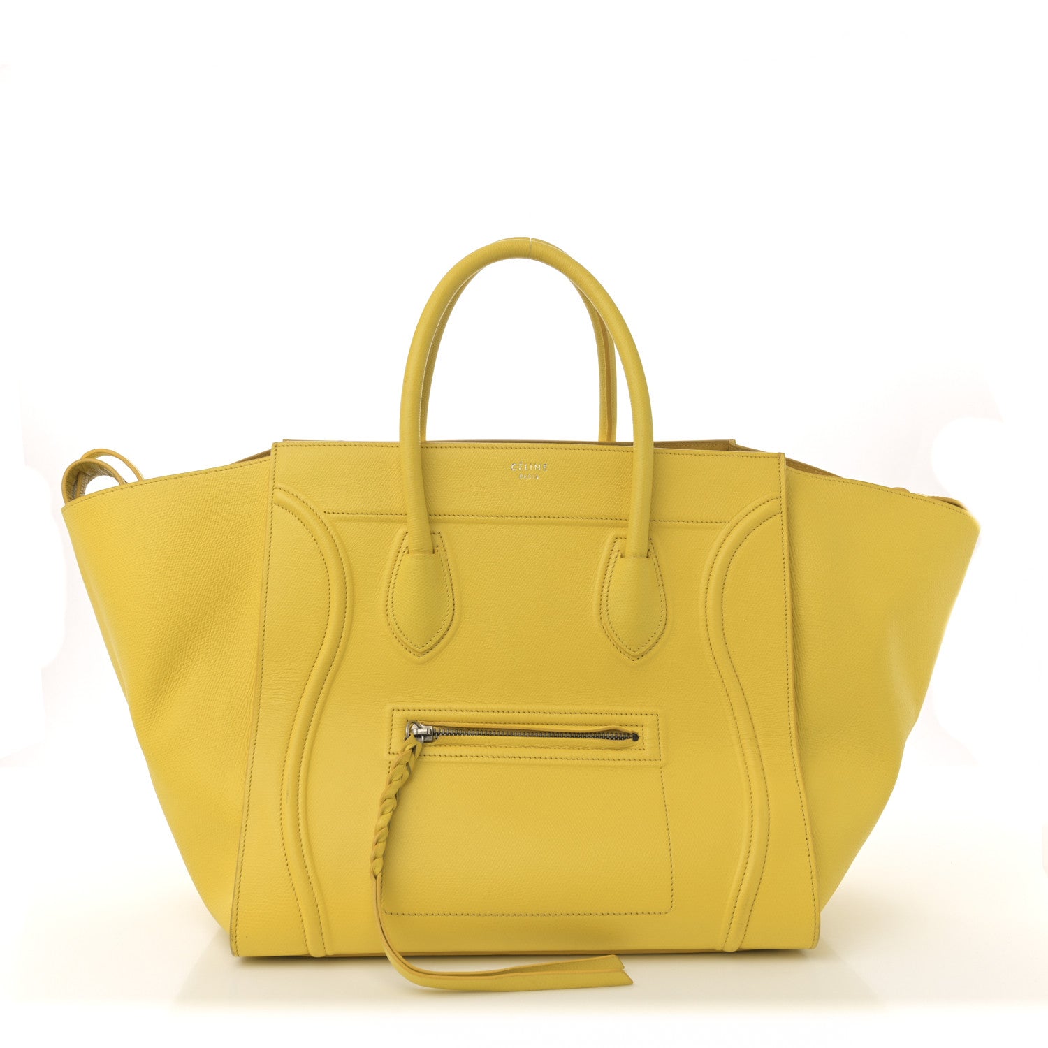 Celine Grained Calfskin Medium Phantom Luggage Yellow 1 of 15