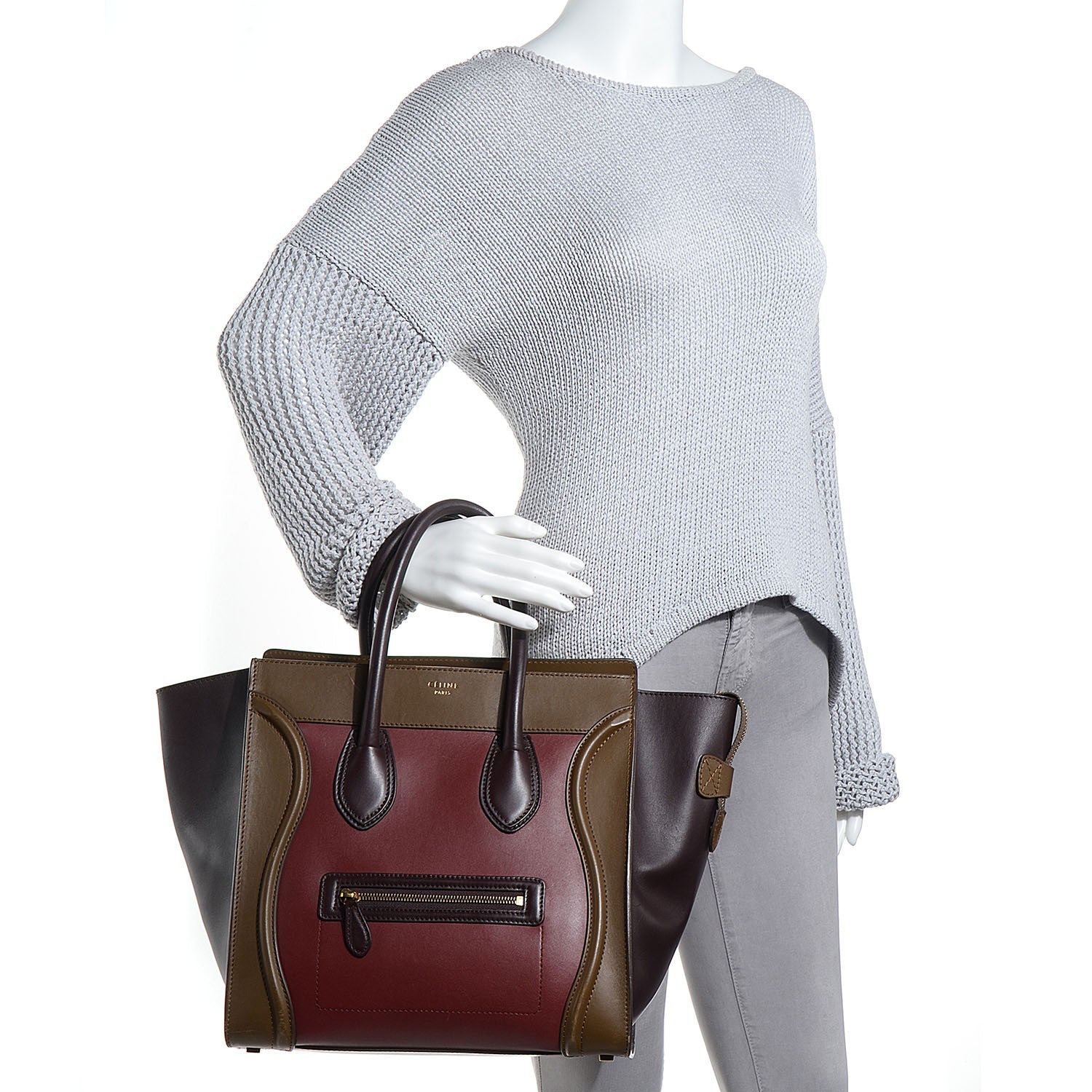 Celine Smooth Calfskin Mini Tri-Color Luggage Rust 2 of 9