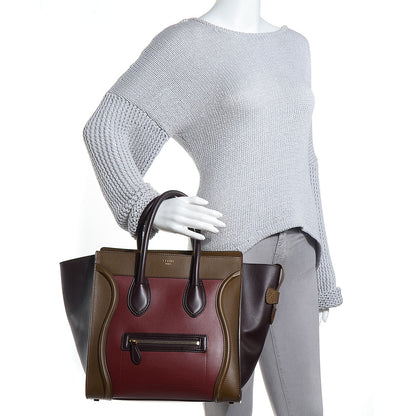 Celine Smooth Calfskin Mini Tri-Color Luggage Rust 2 of 9