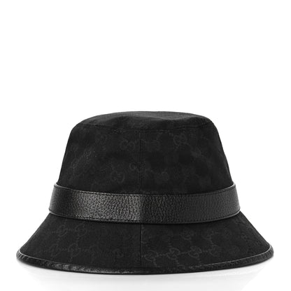 Gucci Monogram Textured Dollar Calfskin GG Jago Bucket Hat M Black 3 of 7