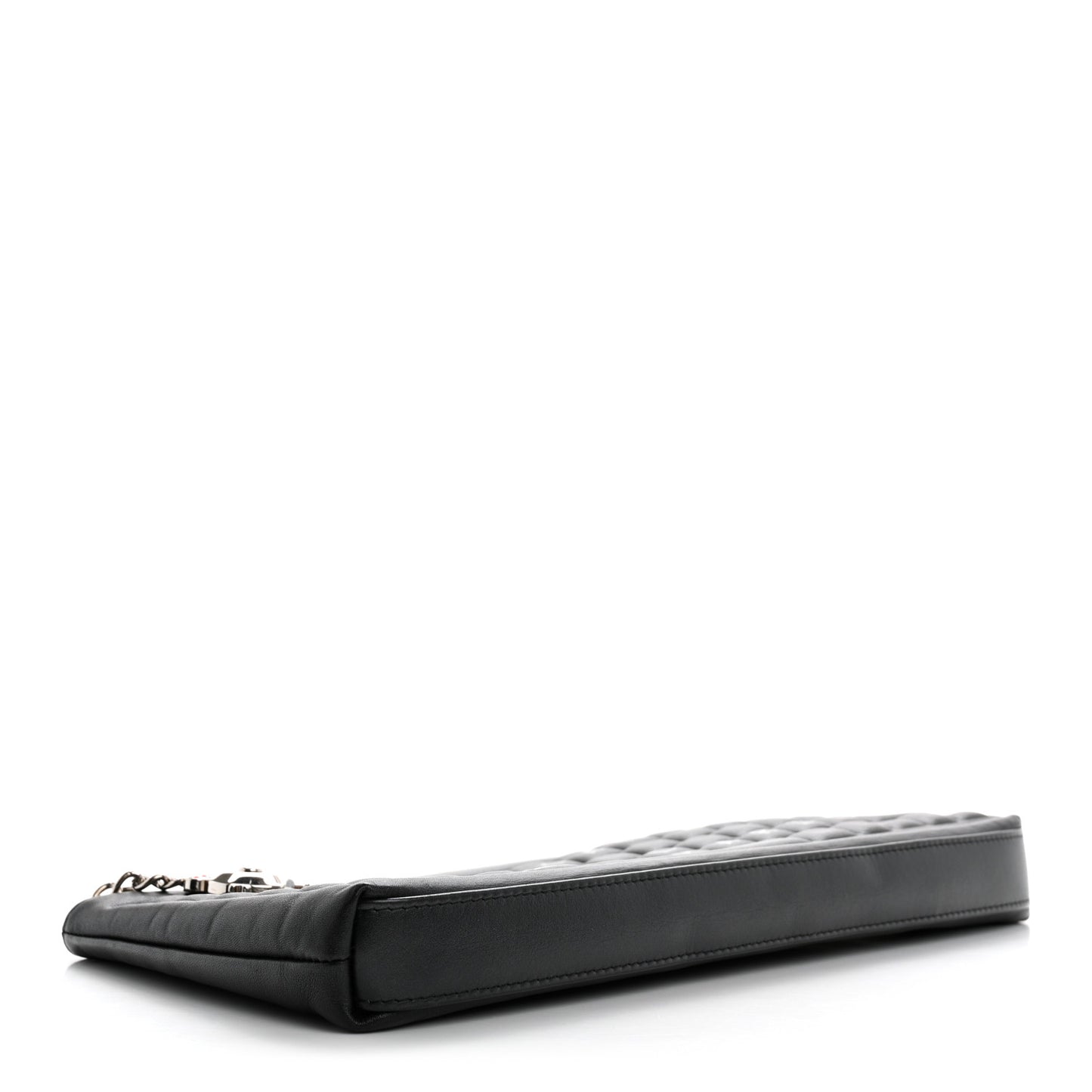 Metallic Calfskin Keyboard Pouch Black