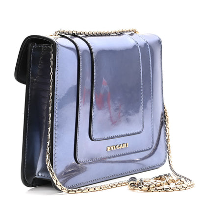 Bulgari Metallic Calfskin Serpenti Forever Crossbody Bag Blue 3 of 9