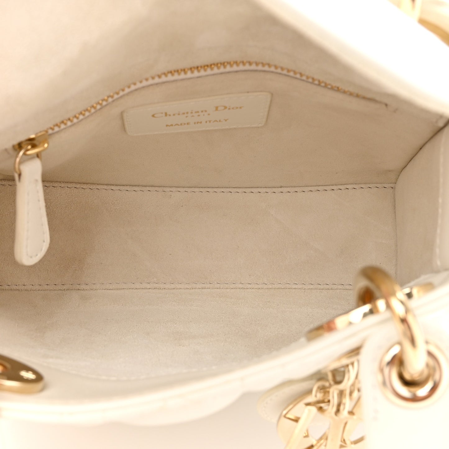 Lambskin Cannage Mini Lady Dior White