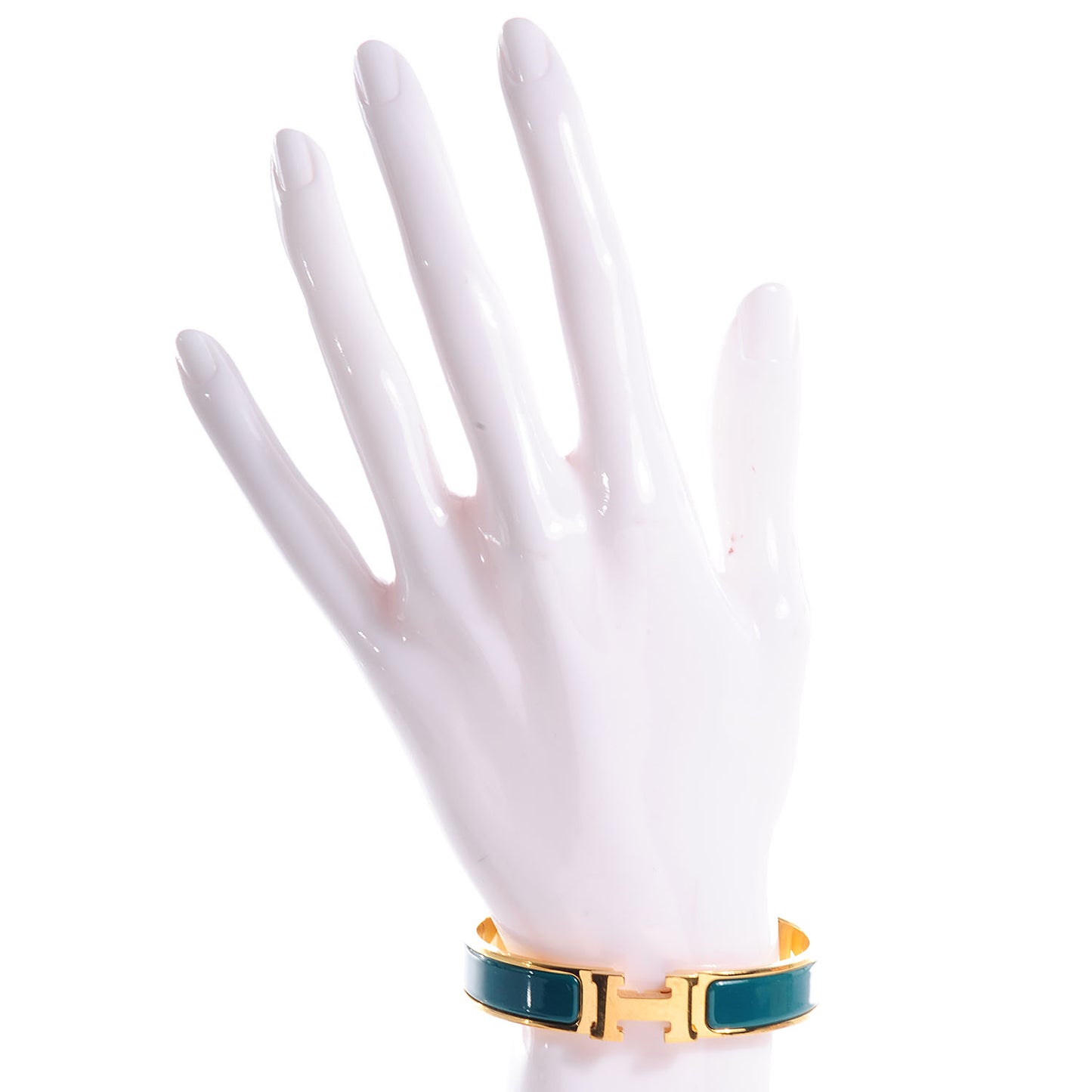 Enamel Narrow Clic Clac H Bracelet PM Malachite