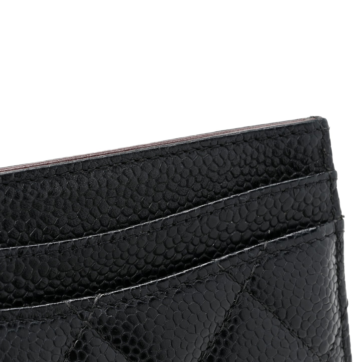 Caviar Quilted Card Holder Black