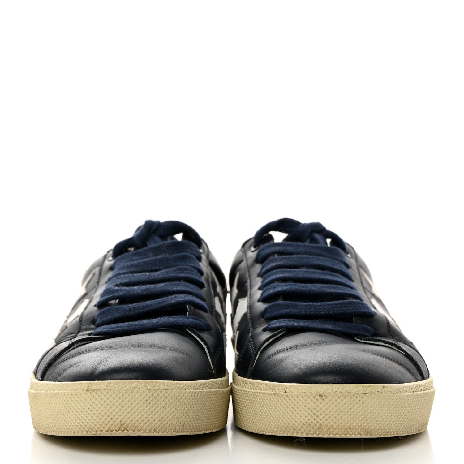Saint Laurent Calfskin Star Court Sneakers 37 Navy White Optique 2 of 11
