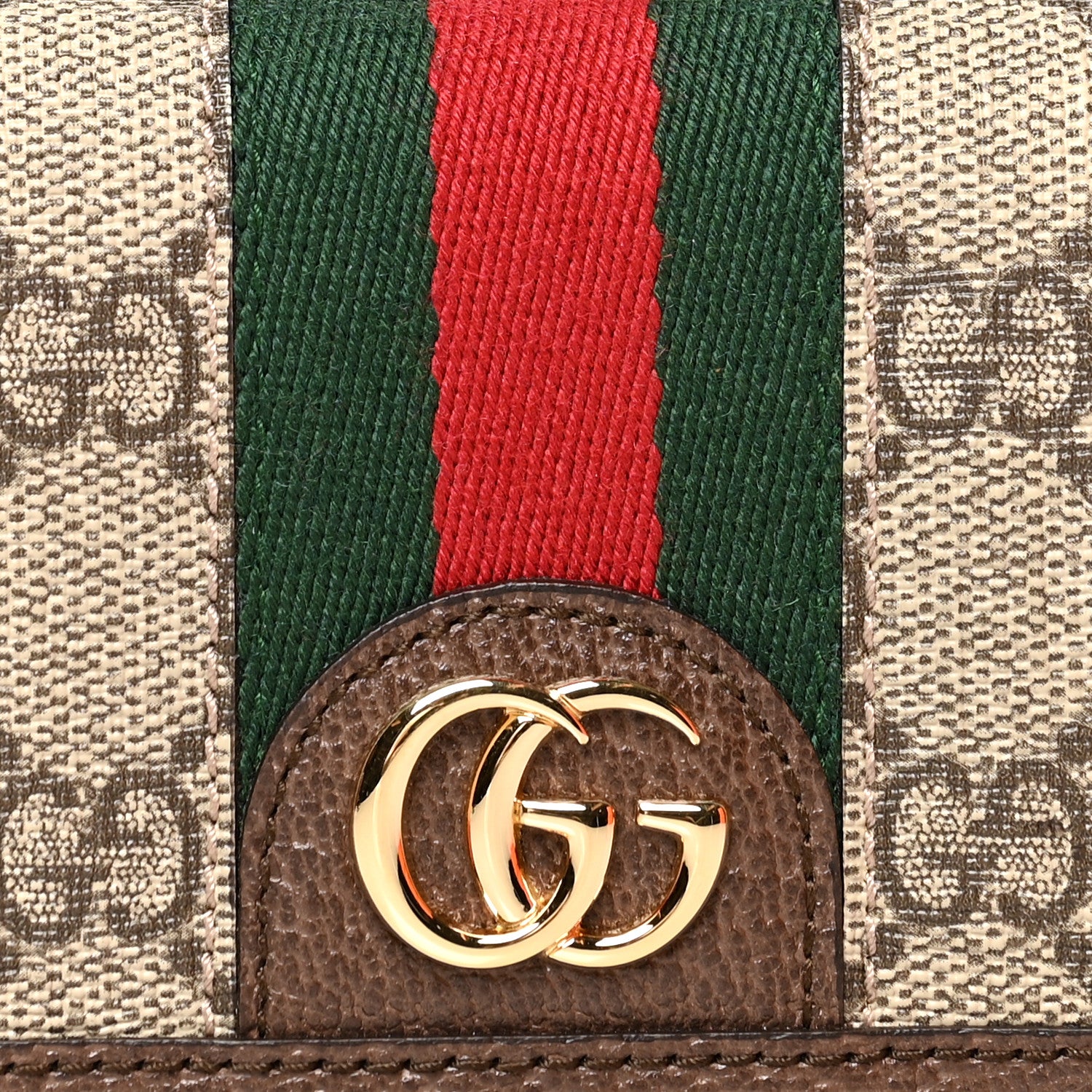 Gucci GG Supreme Monogram Web Ophidia Card Case Beige New Acero 8 of 8