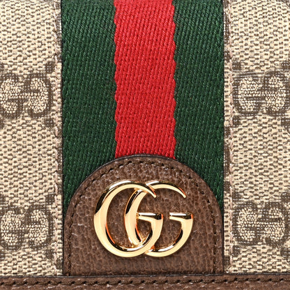Gucci GG Supreme Monogram Web Ophidia Card Case Beige New Acero 8 of 8