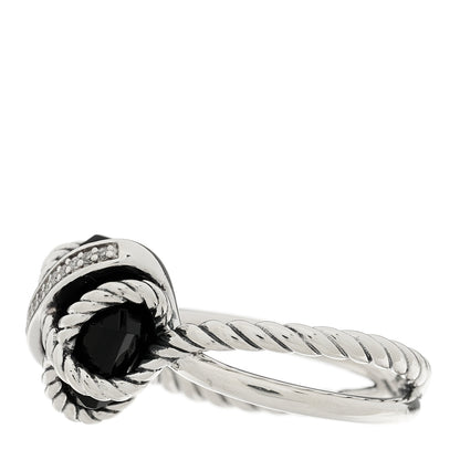 David Yurman Sterling Silver Diamond Black Onyx 10mm Cable Wrap Ring 48 4.5 3 of 5