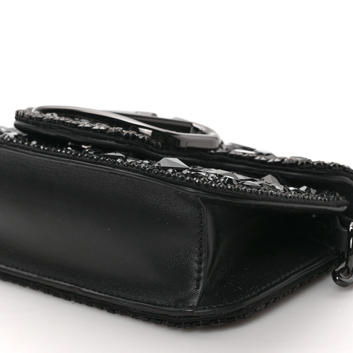 Valentino Garavani Crystal Nappa Monochrome Vlogo Small Loco Shoulder Bag Black 8 of 8