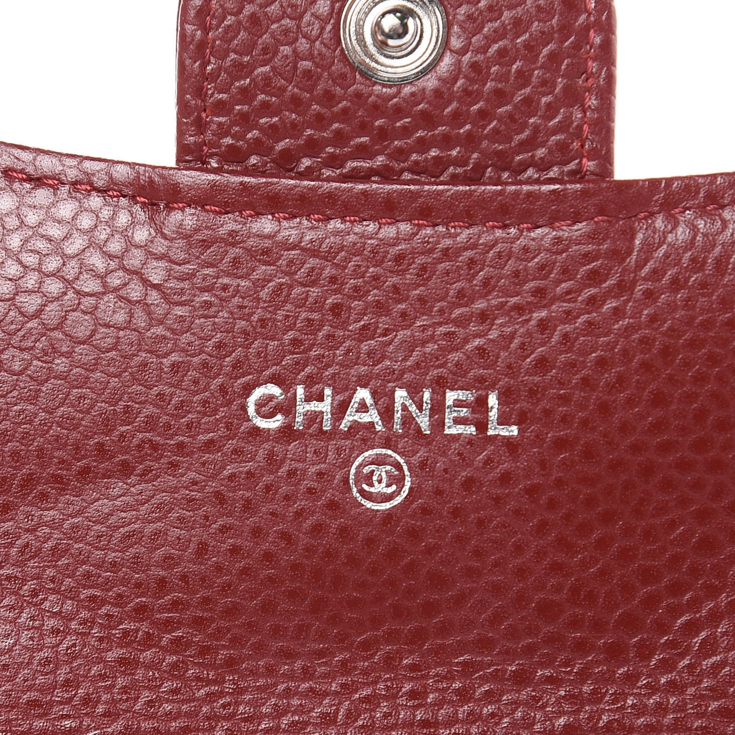 Caviar Quilted Coin Purse Dark Red