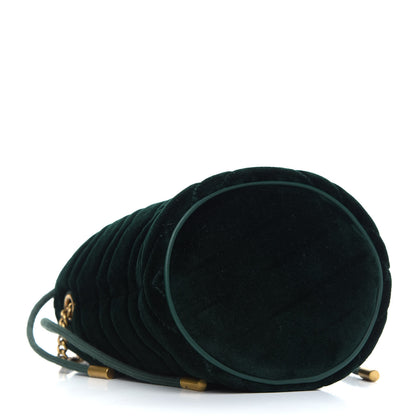 Gucci Velvet Matelasse Mini GG Marmont 2.0 Bucket Bag Dark Green 4 of 8