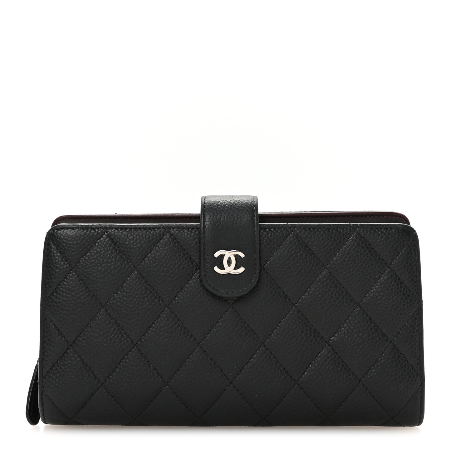 Caviar Quilted CC French Wallet Black