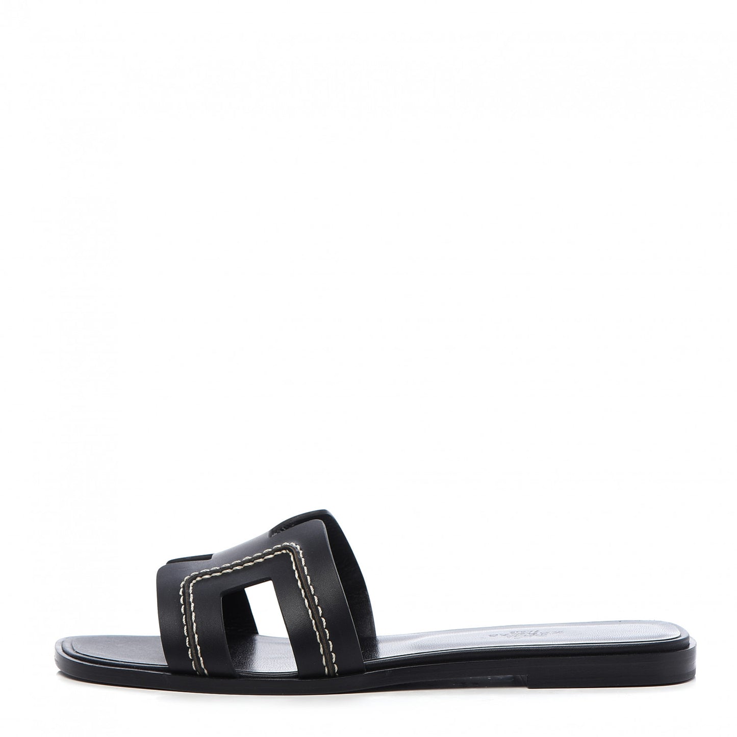 Calfskin Pique Oran Sandals 39 Black