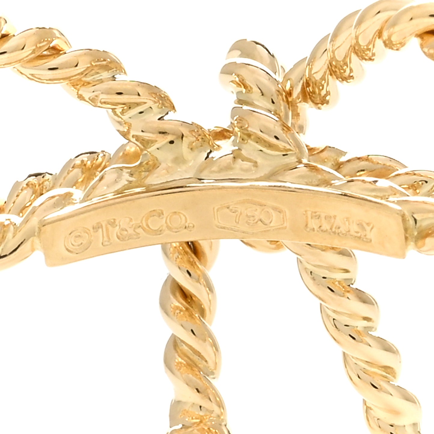 18K Yellow Gold Twist Bow Ring 47 4