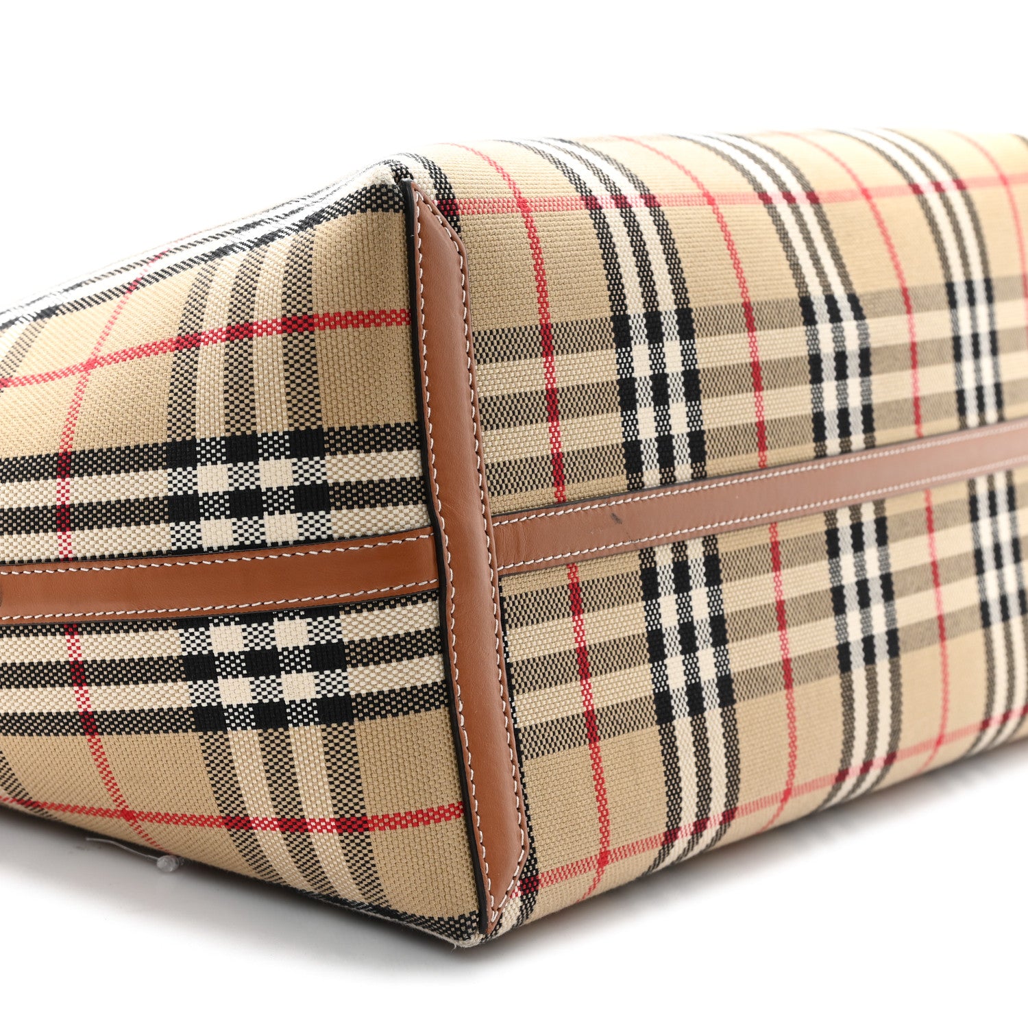 Burberry Cotton Vintage Check Medium London Tote Bag Briar Brown Black 11 of 13