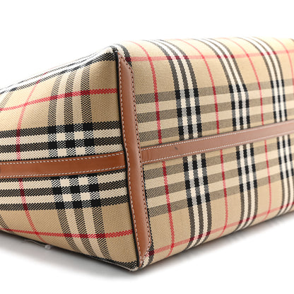 Burberry Cotton Vintage Check Medium London Tote Bag Briar Brown Black 11 of 13