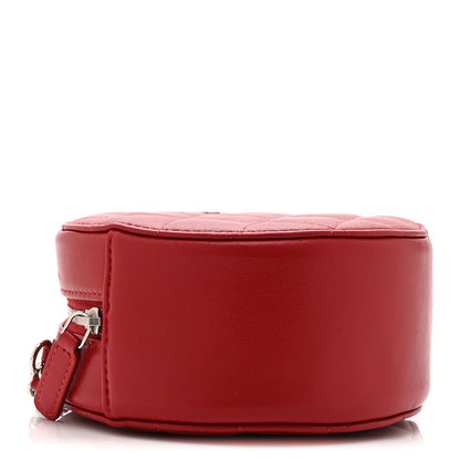 Chanel Lambskin Quilted Round Clutch With Chain Red 4 of 11