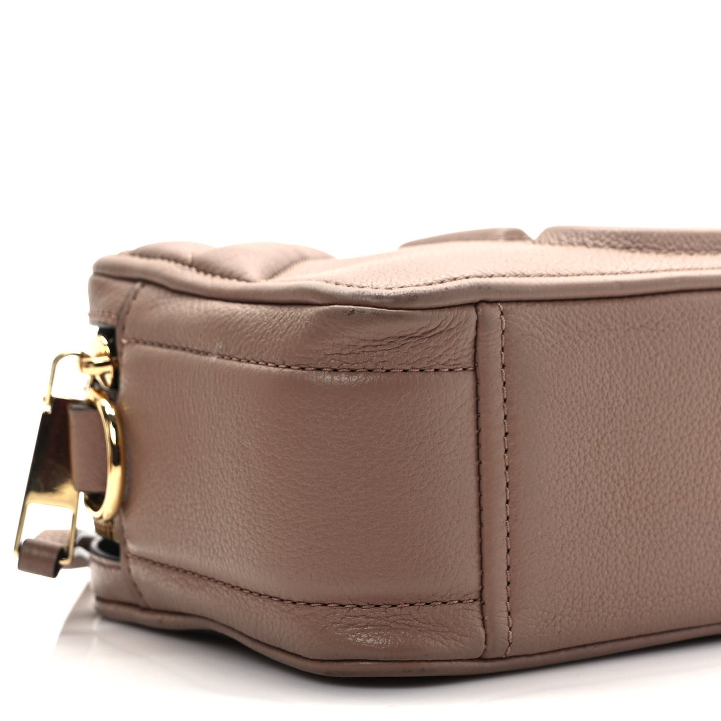 Calfskin Quilted The Moto Shot 21 Bag Dusty Beige