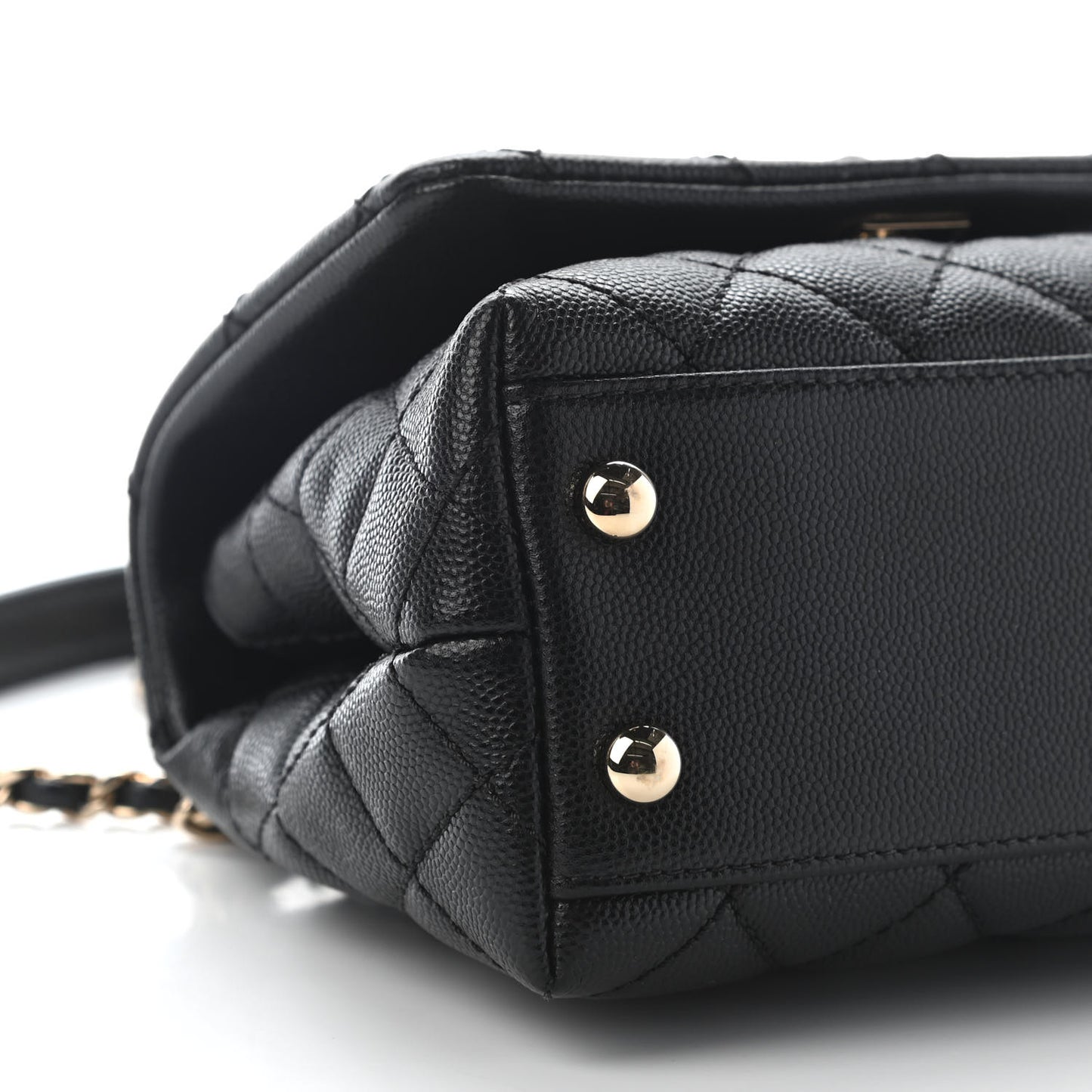 Caviar Quilted Extra Mini Coco Handle Flap Black