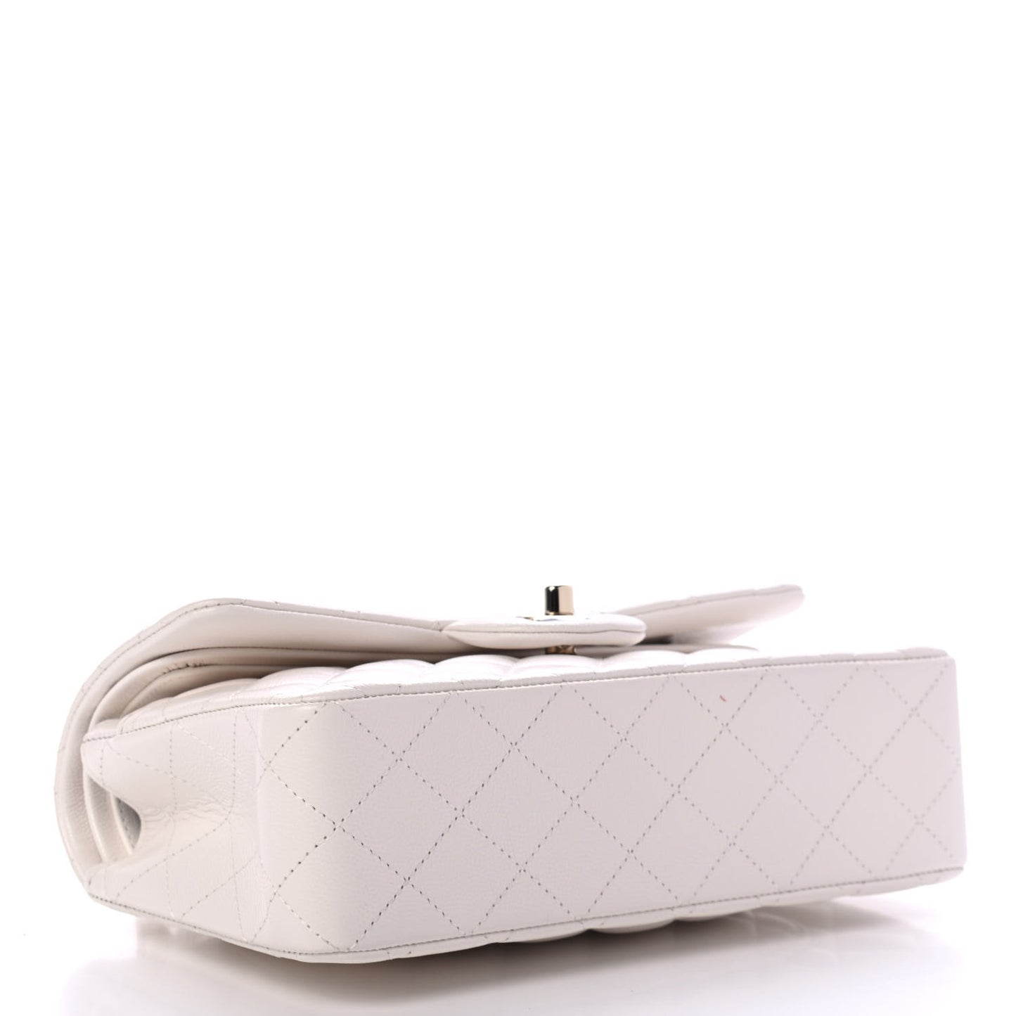 Caviar Quilted Small Double Flap White