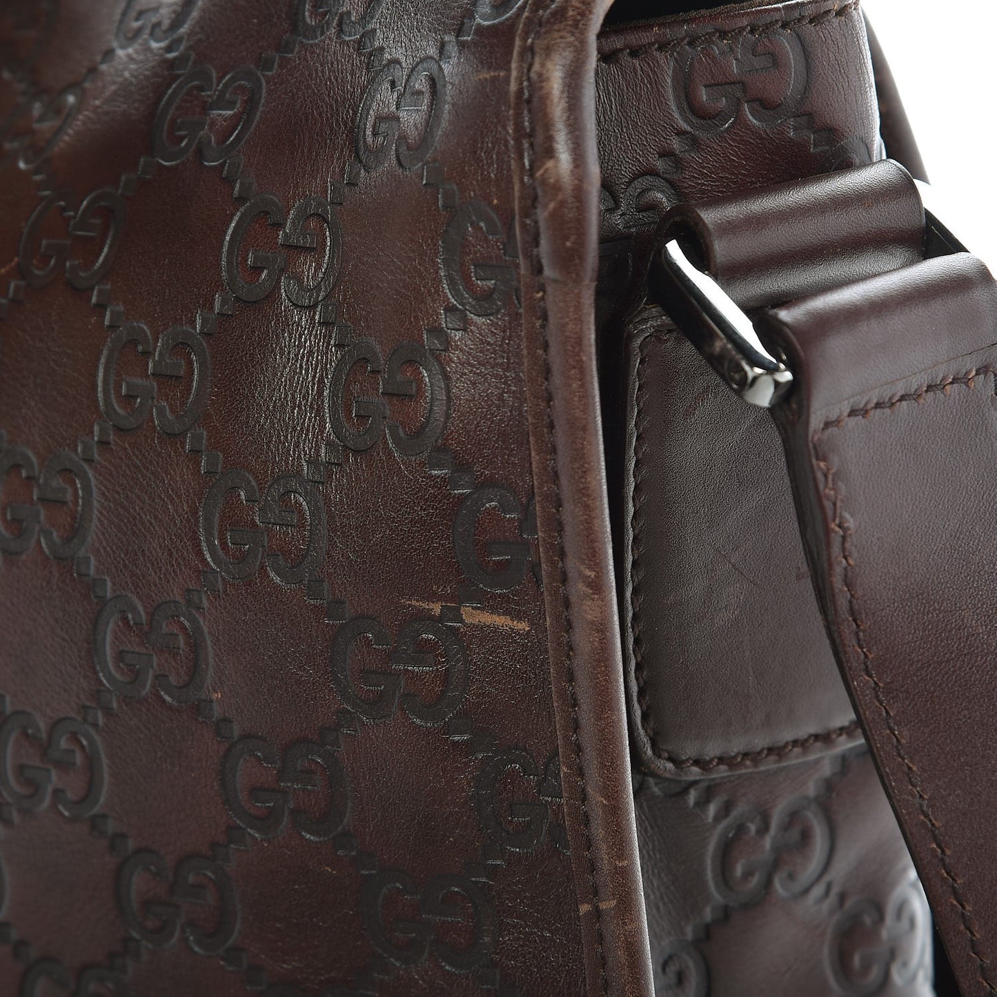 Guccissima Flap Messenger Bag Dark Brown
