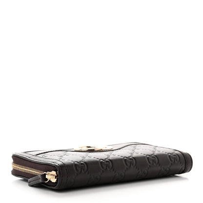 Gucci Guccissima Sukey Zip Around Wallet Dark Brown 4 of 7