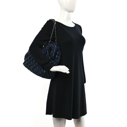 Chanel Calfskin Bubble Quilt Frame Bag Blue 2 of 10