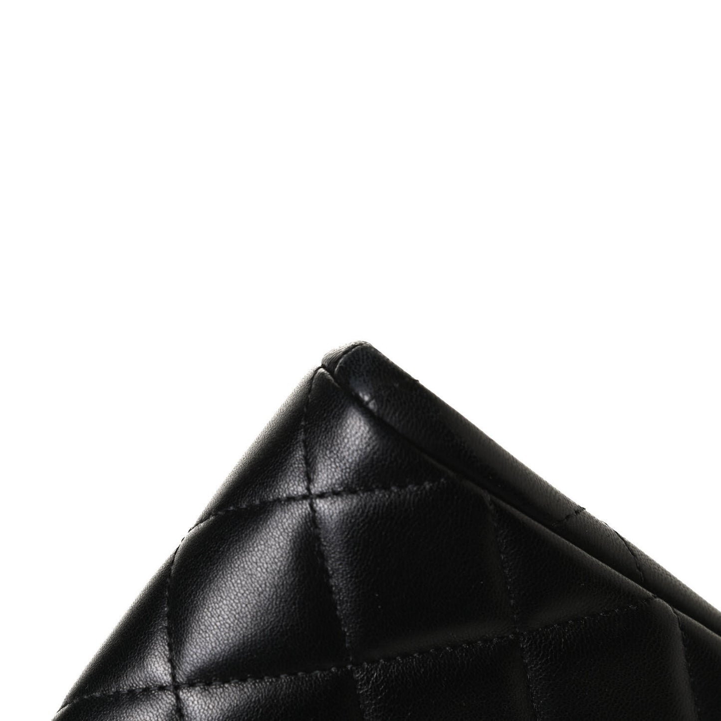 Lambskin Quilted Clutch With Chain Flap Black