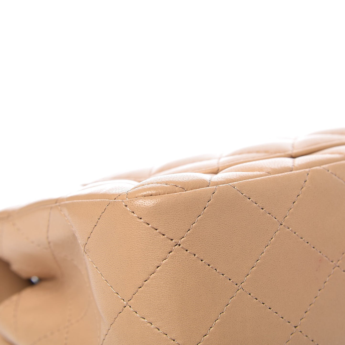 Lambskin Quilted Mini Rectangular Flap Beige