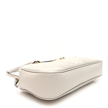 Gucci Calfskin Matelasse Medium GG Marmont East West Shoulder Bag Mystic White 4 of 10