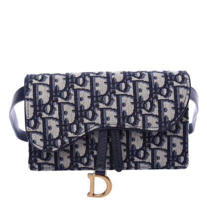 Christian Dior Oblique Saddle Belt Bag Blue 1 of 12