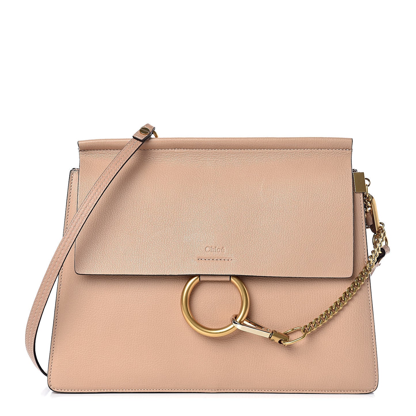 Goatskin Medium Faye Shoulder Bag Biscotti Beige