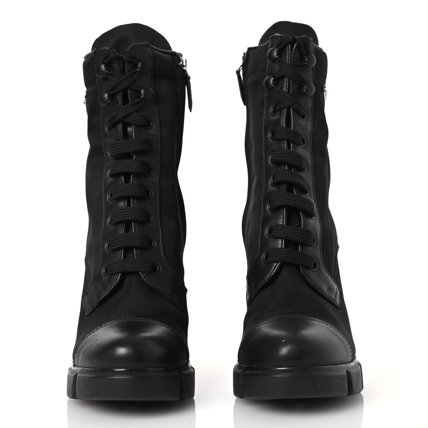 Spazzolato Re-Nylon Metal Triangle Logo 110mm Ankle Boots 37.5 Black
