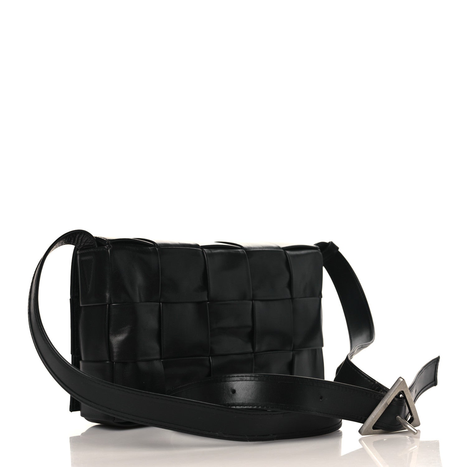 Bottega Veneta Paper Calfskin Maxi Intreccio Cassette Crossbody Bag Black 3 of 8
