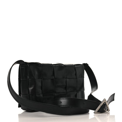 Bottega Veneta Paper Calfskin Maxi Intreccio Cassette Crossbody Bag Black 3 of 8