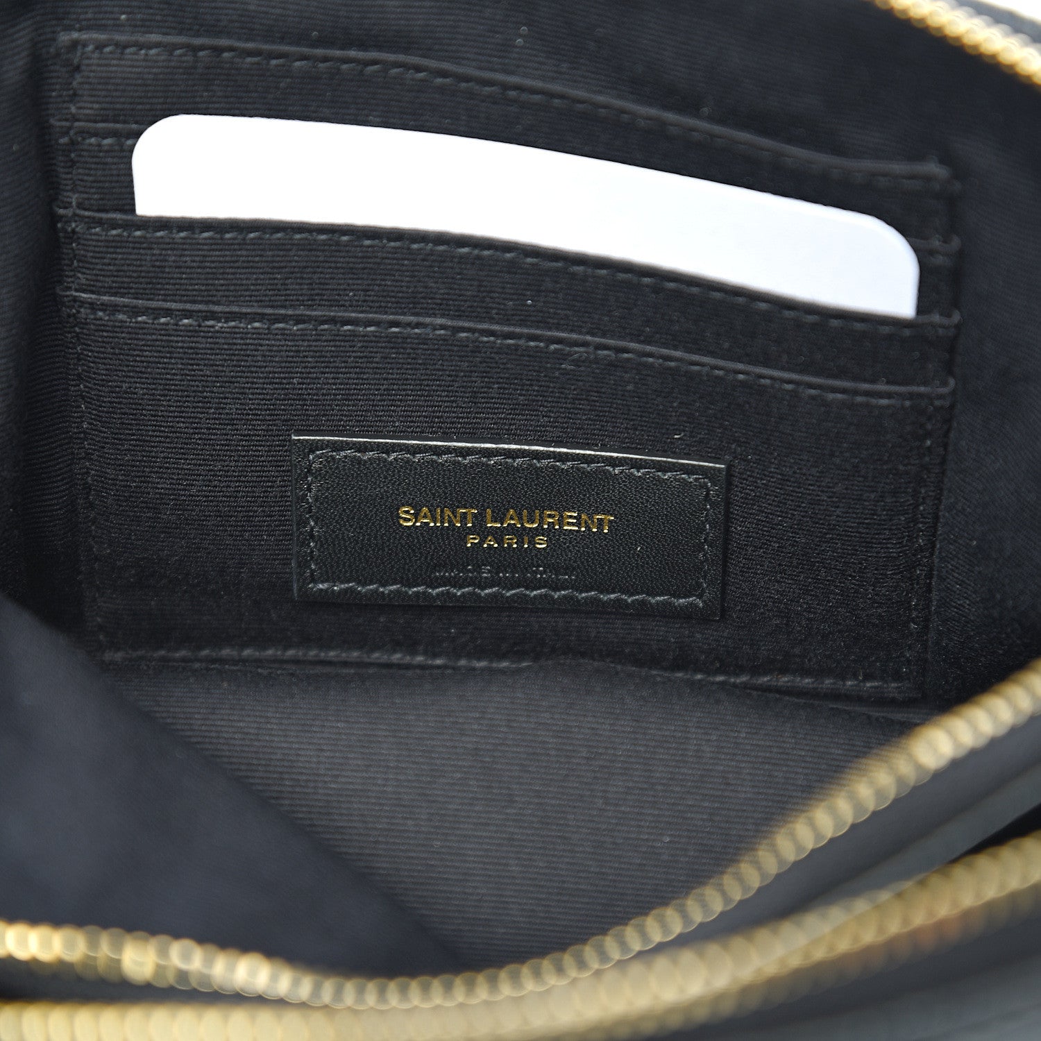 Saint Laurent Grained Lambskin Quilted Mini Becky Double Zip Bag Black 7 of 11