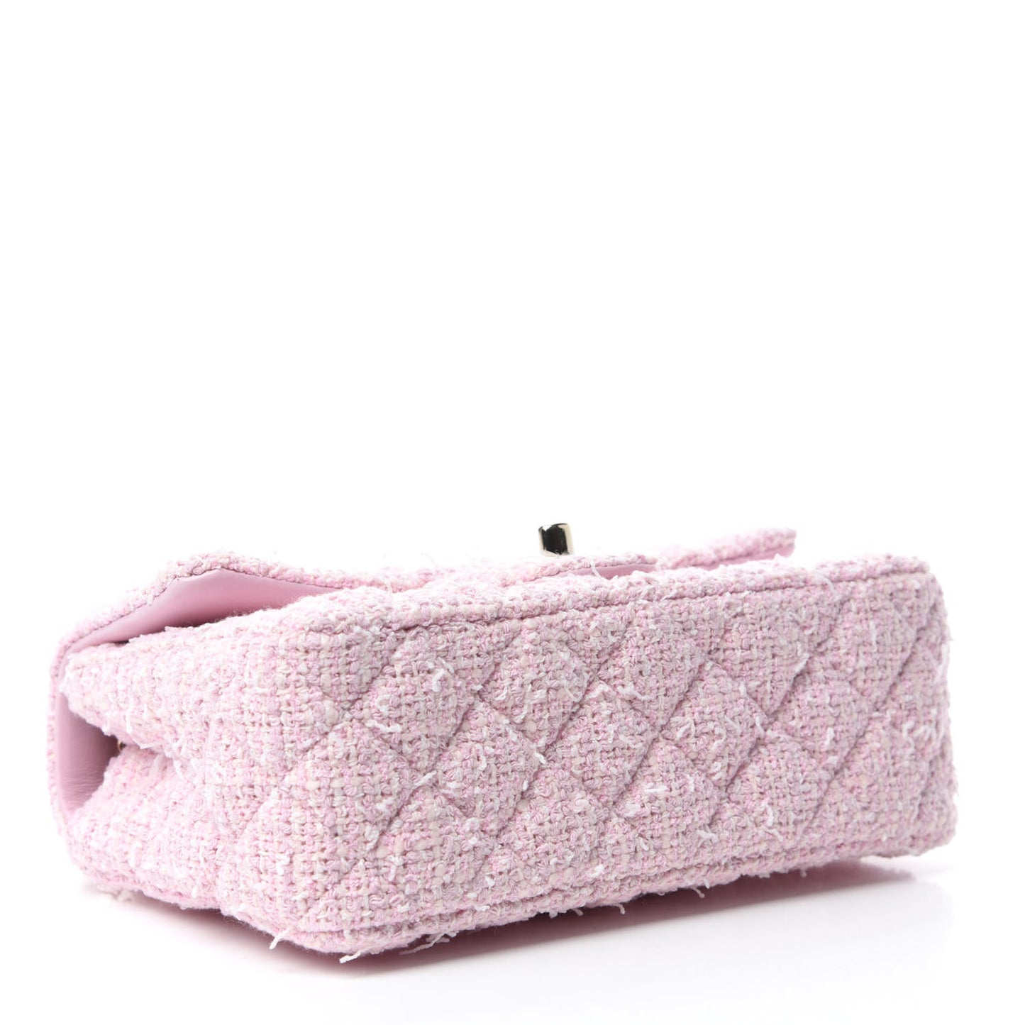 Tweed Quilted Mini Rectangular Flap Pink