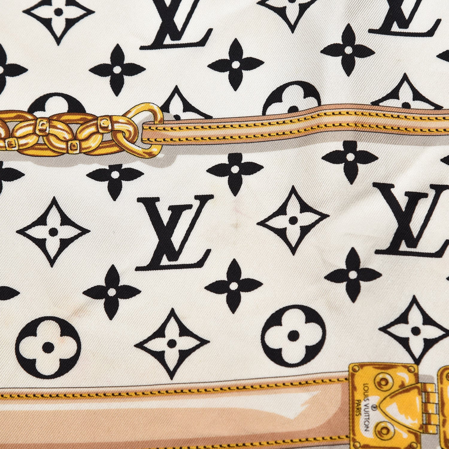 Louis Vuitton Silk Monogram Confidential Square Scarf Black 10 of 10